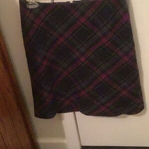 Talbots Black and Purple Plaid Skirt
